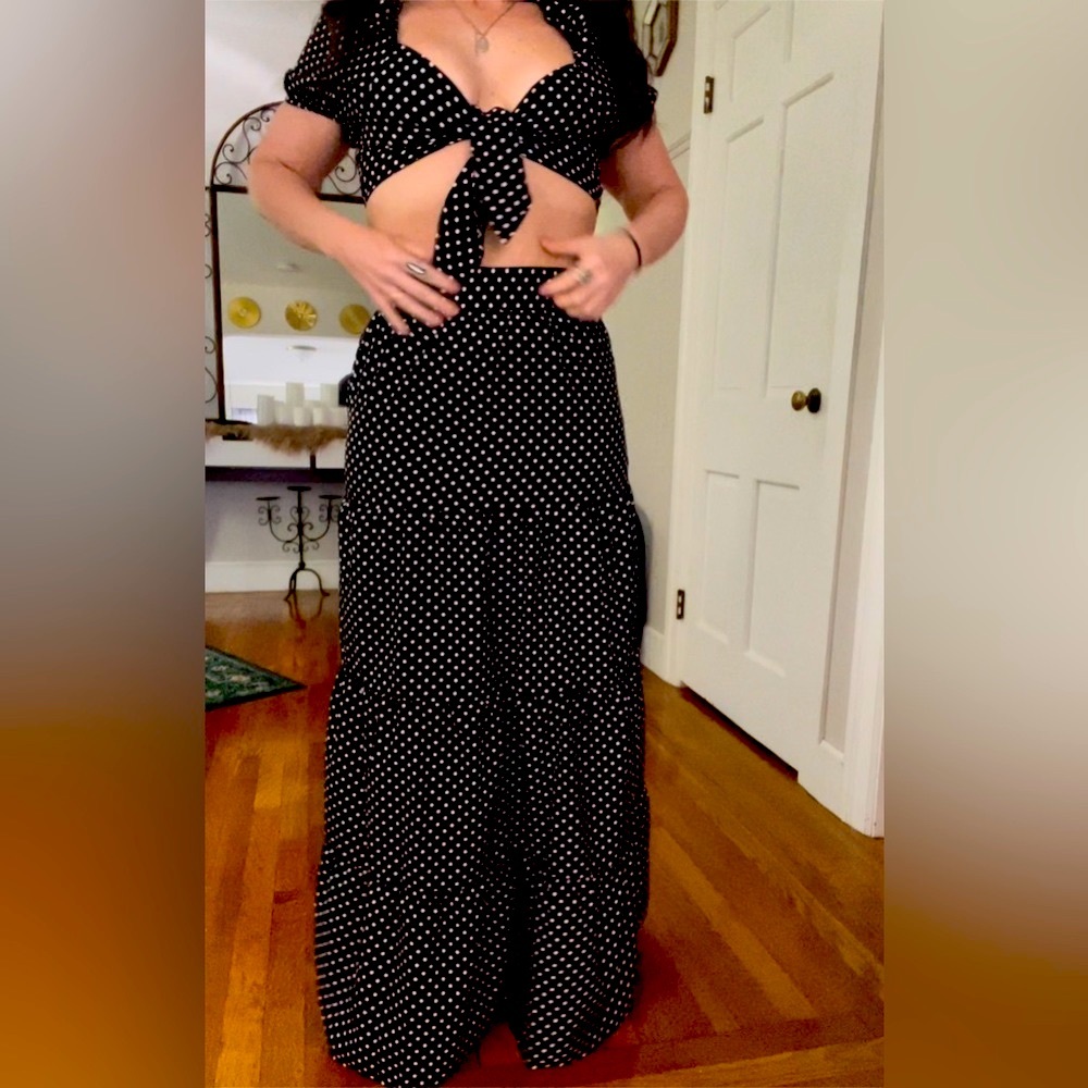 Nasty gal. matching maxi skirt and crop top set.